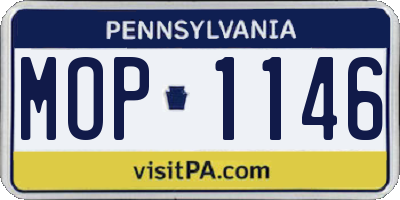 PA license plate MOP1146