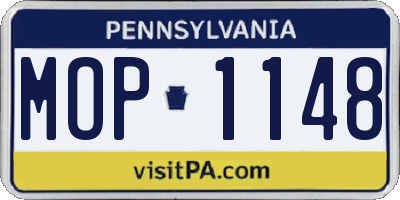 PA license plate MOP1148