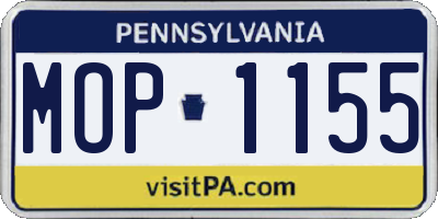PA license plate MOP1155