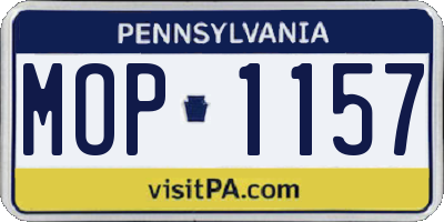 PA license plate MOP1157