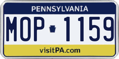 PA license plate MOP1159