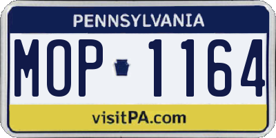 PA license plate MOP1164