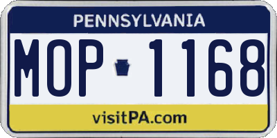 PA license plate MOP1168