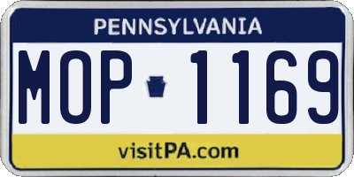 PA license plate MOP1169