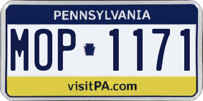 PA license plate MOP1171