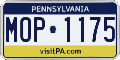 PA license plate MOP1175