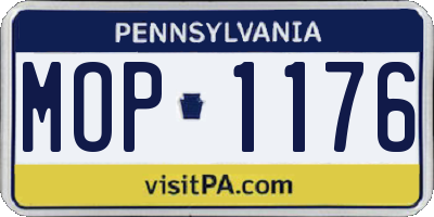 PA license plate MOP1176