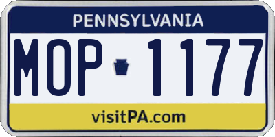 PA license plate MOP1177