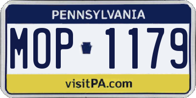 PA license plate MOP1179