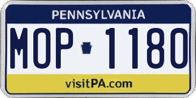 PA license plate MOP1180