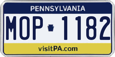 PA license plate MOP1182