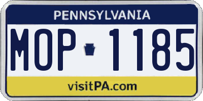 PA license plate MOP1185