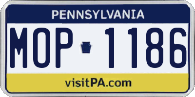 PA license plate MOP1186