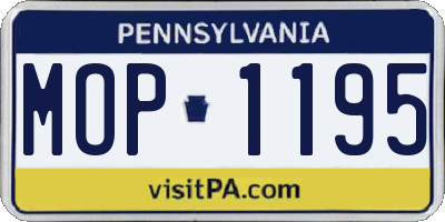 PA license plate MOP1195