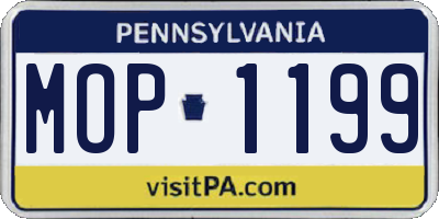 PA license plate MOP1199