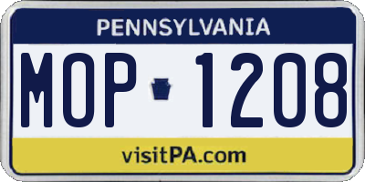 PA license plate MOP1208