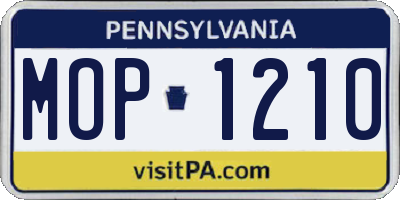 PA license plate MOP1210