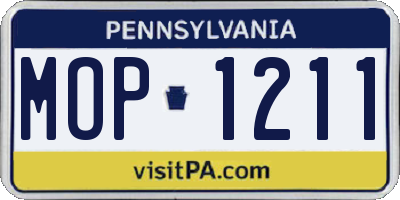 PA license plate MOP1211