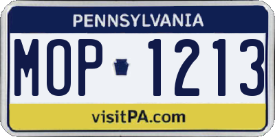 PA license plate MOP1213