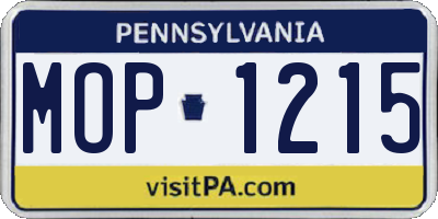 PA license plate MOP1215