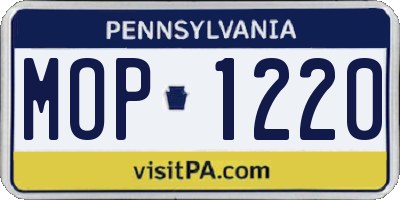PA license plate MOP1220