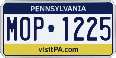 PA license plate MOP1225