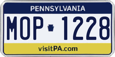 PA license plate MOP1228