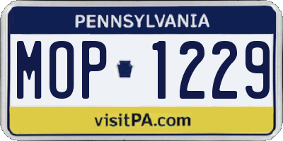 PA license plate MOP1229
