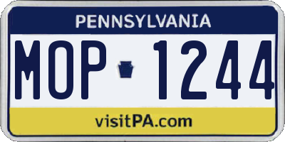 PA license plate MOP1244