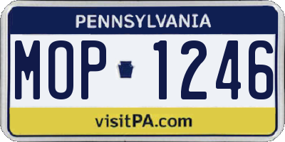 PA license plate MOP1246