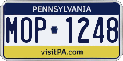 PA license plate MOP1248