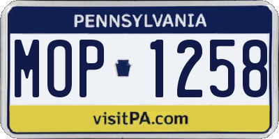PA license plate MOP1258