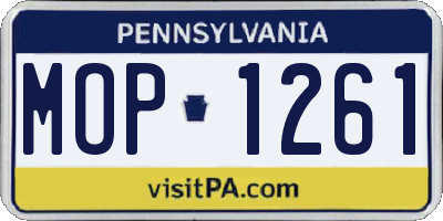 PA license plate MOP1261