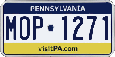 PA license plate MOP1271