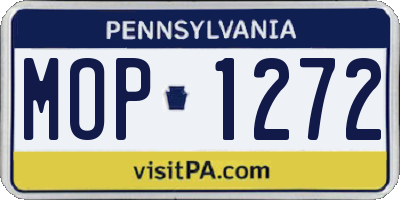 PA license plate MOP1272