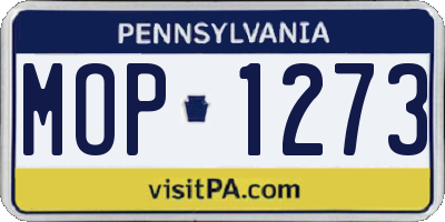 PA license plate MOP1273