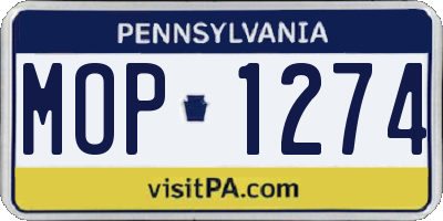 PA license plate MOP1274