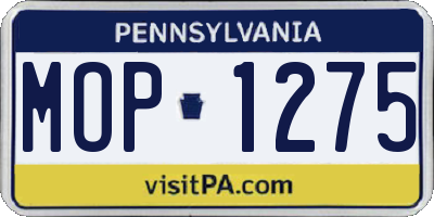 PA license plate MOP1275