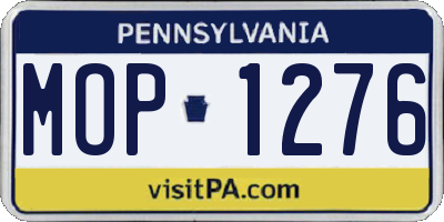 PA license plate MOP1276
