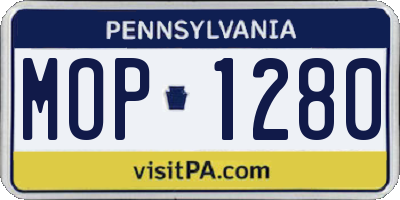 PA license plate MOP1280