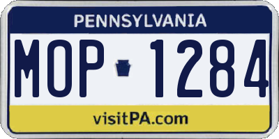 PA license plate MOP1284