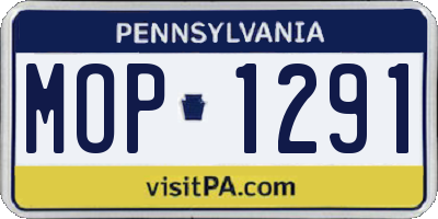 PA license plate MOP1291
