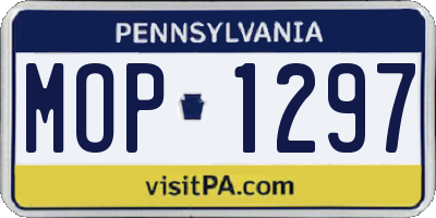 PA license plate MOP1297