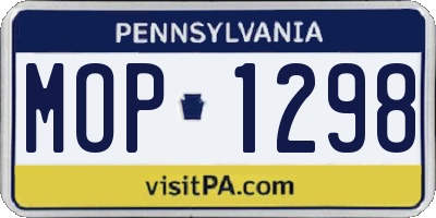 PA license plate MOP1298