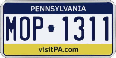 PA license plate MOP1311