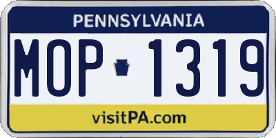 PA license plate MOP1319
