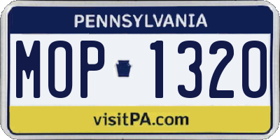 PA license plate MOP1320