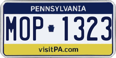 PA license plate MOP1323