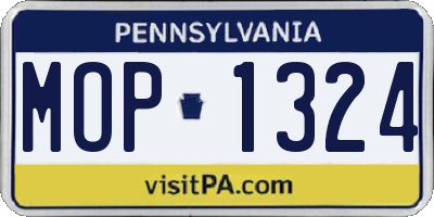 PA license plate MOP1324