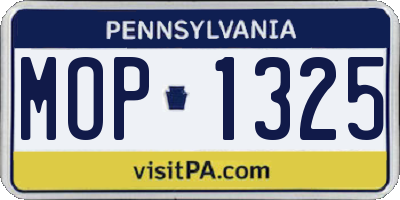 PA license plate MOP1325